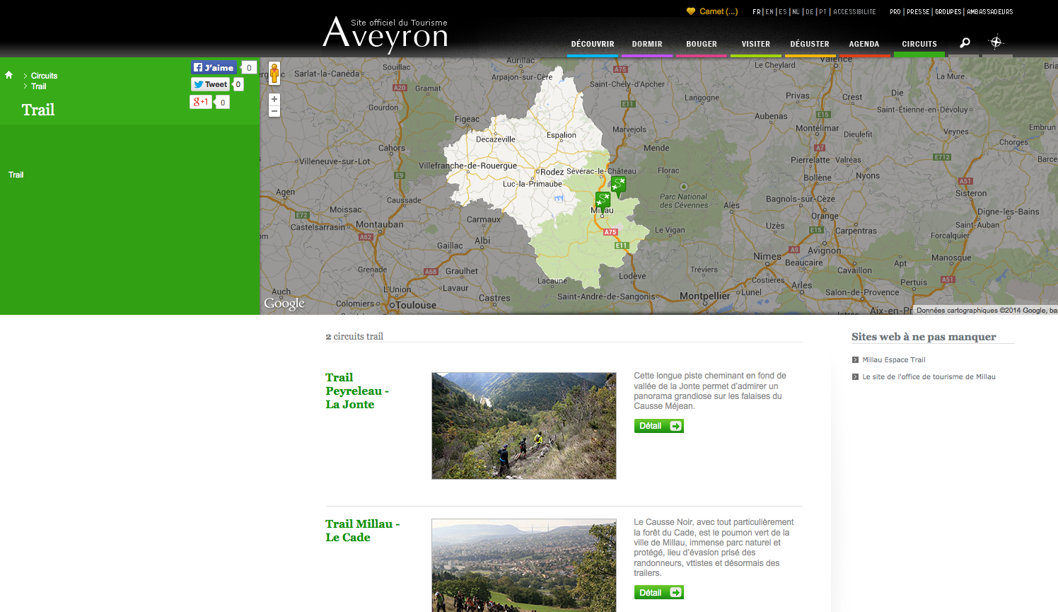 Les nouvelles pages « TRAIL » pour l’Aveyron